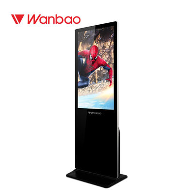 43-65inch Wifi ultra magro com suporte exterior de gerencio de vidro moderado da tevê de Digitas do anúncio assoalho de 65 polegadas que está o toque Kios do Lcd