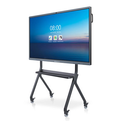 Whiteboard com o tela plano interativo do suporte para o ensino e a conferência