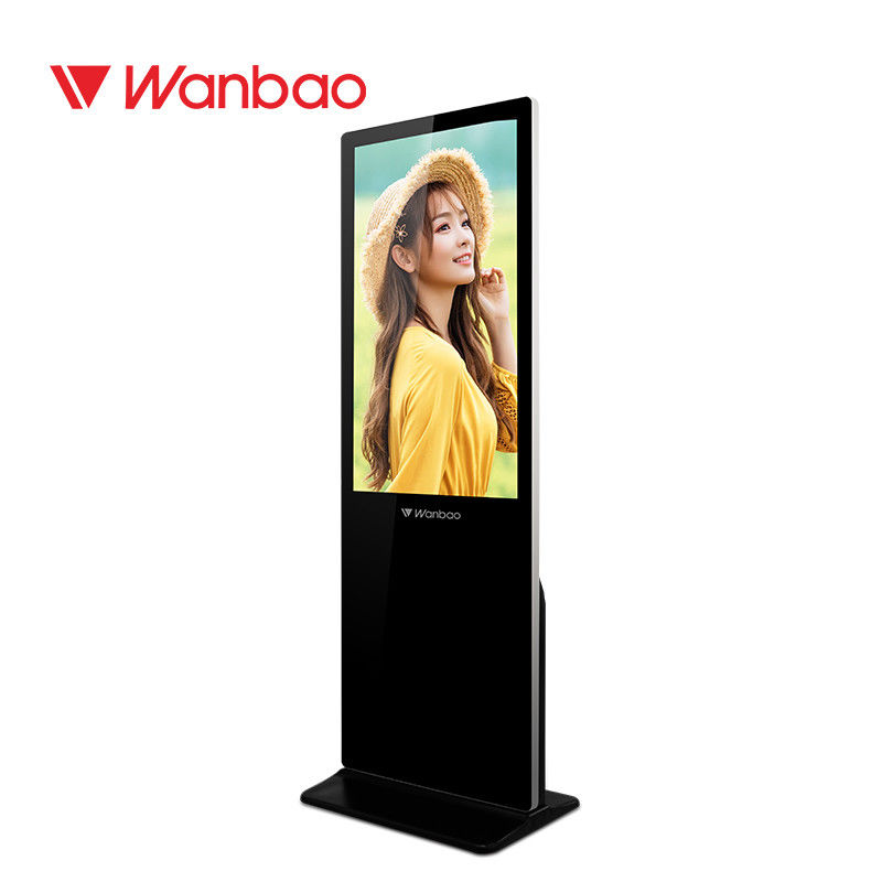 43-65inch Wifi ultra magro com suporte exterior de gerencio de vidro moderado da tevê de Digitas do anúncio assoalho de 65 polegadas que está o toque Kios do Lcd